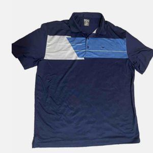 Callaway Mens Blue Opti Dri Polo Golf Shirt Size LARGE